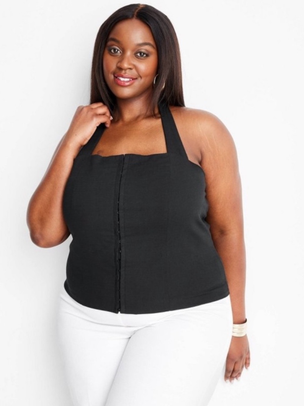 Target Future Collective (3X) Black Linen Halter Top